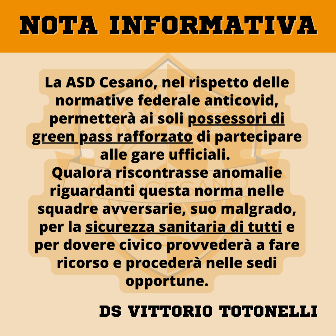 Al momento stai visualizzando Nota informativa – Norme Anticovid